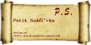Petik Sudárka névjegykártya
